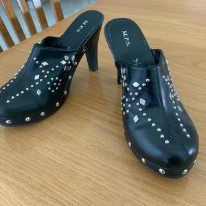 MPS Black Faux Leather Clog